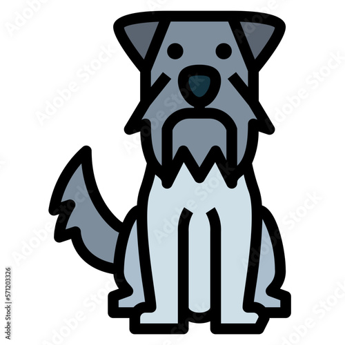 Miniature Schnauzer filled outline icon style