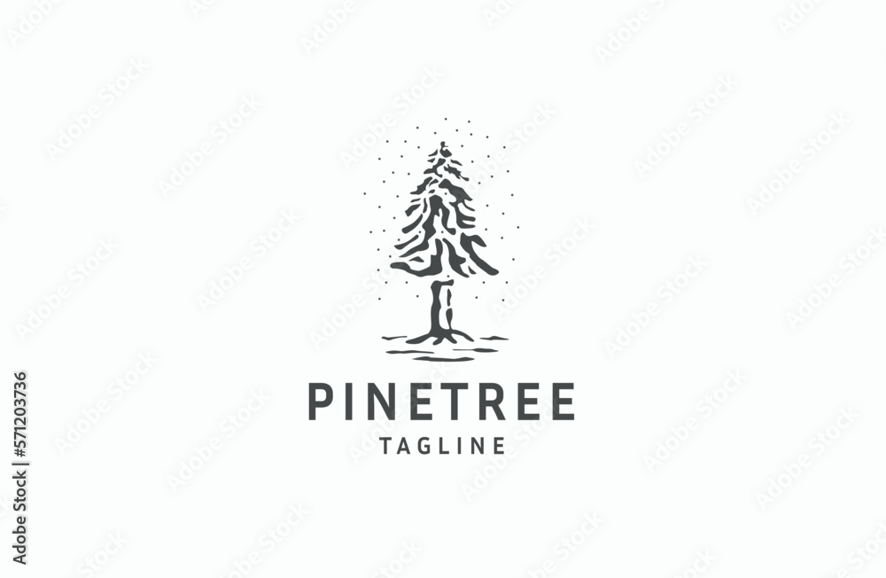 Pine tree logo icon design template flat vector Pine tree logo icon design template flat vector