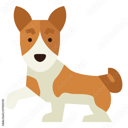 Basenji flat icon style