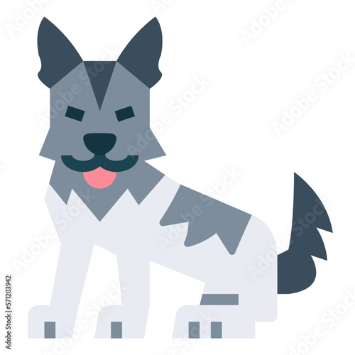 Siberian Husky flat icon style