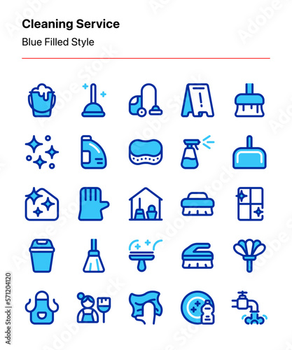 Customizable set of cleaning service icons consisting of cleaning tools and elements vector graphics. Perfect for illustration, product icons, graphic design, advertising, marketing, etc
