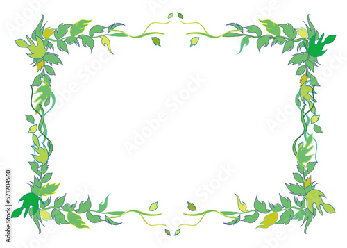Leaf frame (flesh green) 葉のフレーム（新緑）