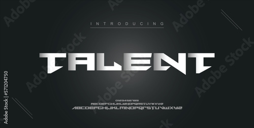 Talent digital modern alphabet new font. Creative abstract urban, futuristic, fashion, sport, minimal technology typography. Simple vector illustration with number