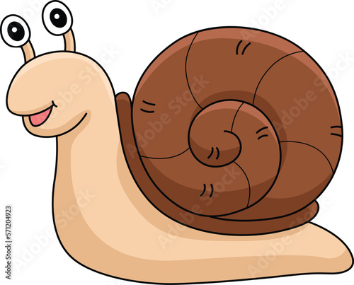 Spring Snail Cartoon Colored Clipart Illustration