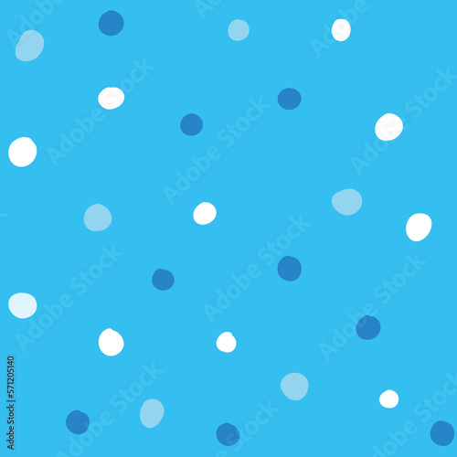 Colorful dots seamless pattern in flat style. Vector illustration isolated on blue background.