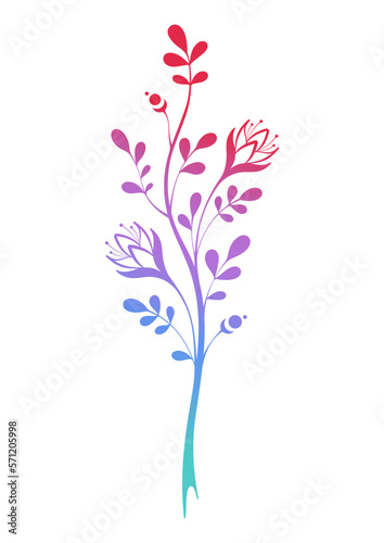 Abstract flower on a white background. Minimalistic bouquet vector illustration