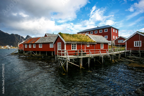 Harbor in Lofoten islands, Norway, Reine village
