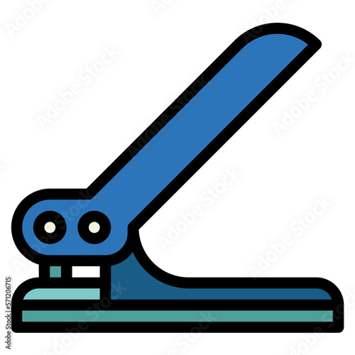 hole puncher filled outline icon style