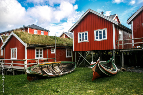 Harbor in Lofoten islands, Norway, Reine village