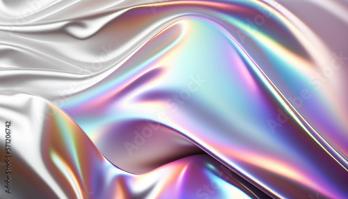 White abstract holographic background. Holograph color texture with foil effect. Halographic iridescent backdrop. Pearlescent gradient for design. Generative ai