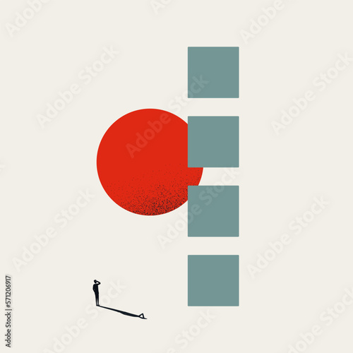 Business ambition and aspiration vector concept. Symbol of achievement, success, opportunity. Minimal illustration.