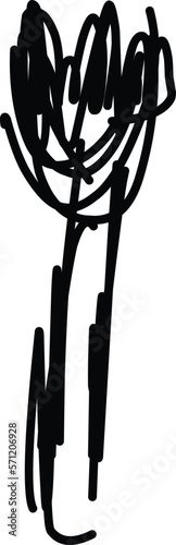 doodle random line art sketch fork hand drawing black line
