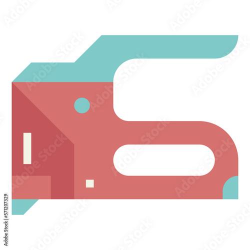stapler gun flat icon style