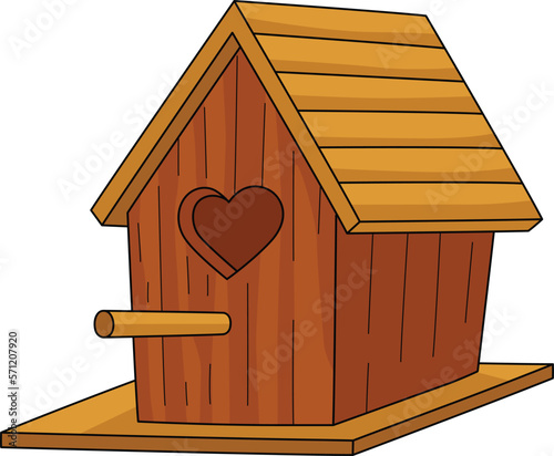 Birdhouse Cartoon Colored Clipart Illustration