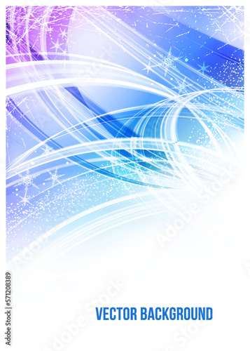 Frosty winter morning. Abstract celebratory background. Vector