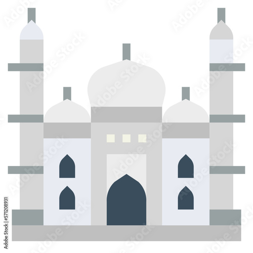taj mahal flat icon style