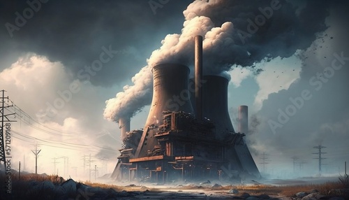 Power plant polluting environment