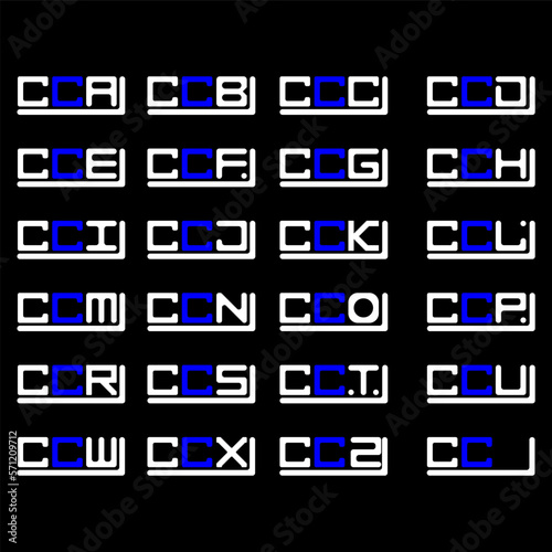 CCA to CCZ creative letter logo design. Multiple Logo design photo