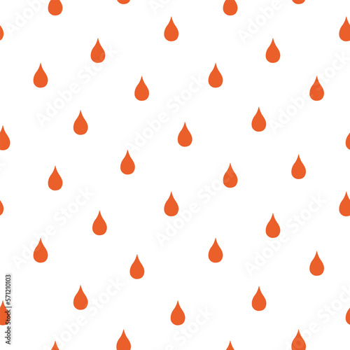 Hand drawn cute seamless pattern with blood drops. Flat vector transfusion and blood donation print design in doodle style. Medicine, menstruation concept. Repeated background, wrapping or wallpaper.