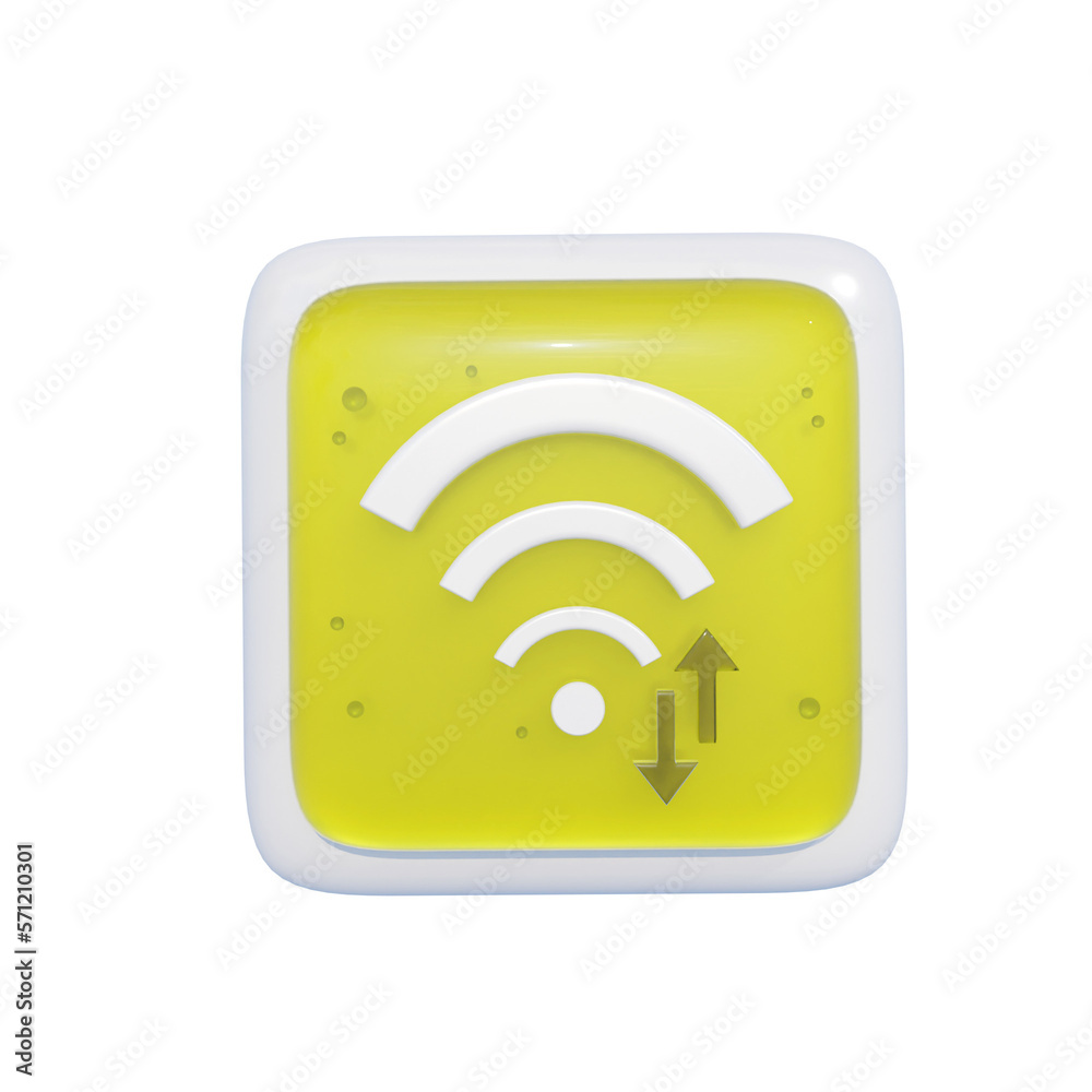 Wifi Smartphone Icon Fitur isolated on transparent background 3d Illustration Wifi Smartphone Icon Fitur isolated on transparent background 3d Illustration