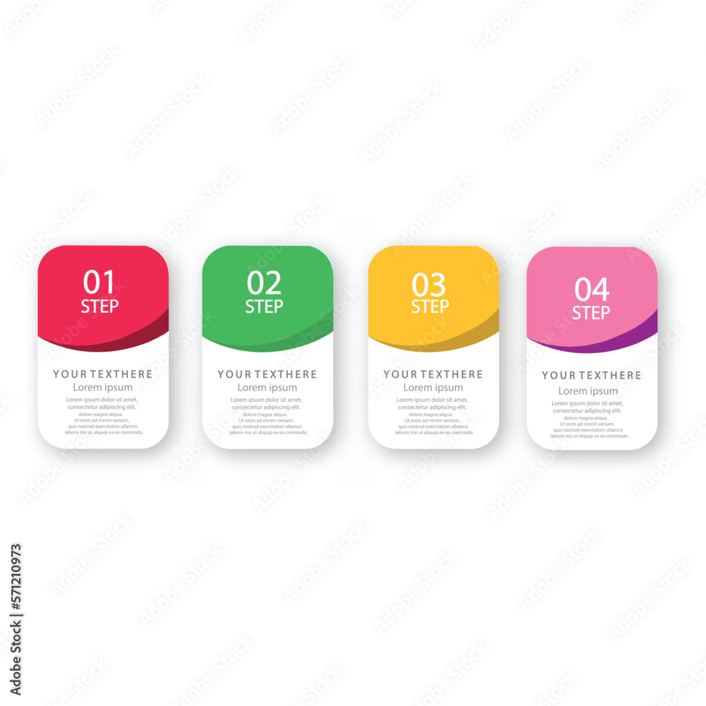 Step Labels Business Info-graphic Template with 4 steps Rastafarian Colors design ...