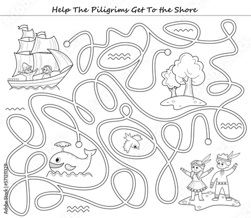 Black and white maze for kids