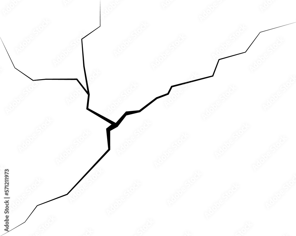 Surface crack and fissure in ground, concrete, crevices from disaster top view. Breaks on land surface from earthquake isolated on white background. Broken ground, wall, glass pattern effect. Damage Surface crack and fissure in ground, concrete, crevices from disaster top view. Breaks on land surface from earthquake isolated on white background. Broken ground, wall, glass pattern effect. Damage