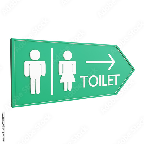 Toilet Sign isolated on transparent background 3d Illustration
