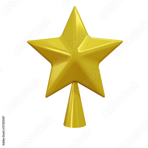 Star isolated on transparent background 3d Illustration