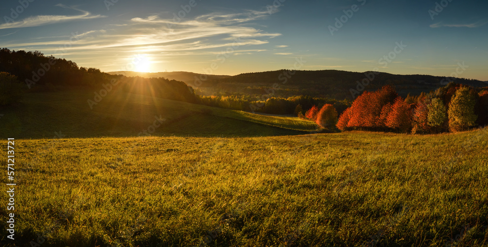 Polish golden autumn at Lower Silesia, Poland