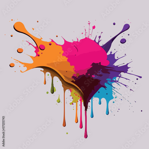 Colorful paint splashes vector illustration