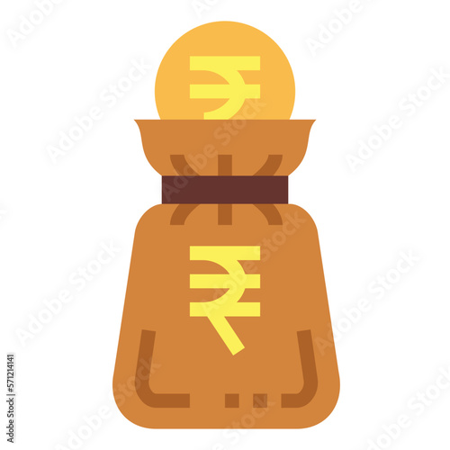 rupee flat icon style