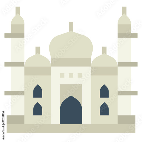 taj mahal flat icon style