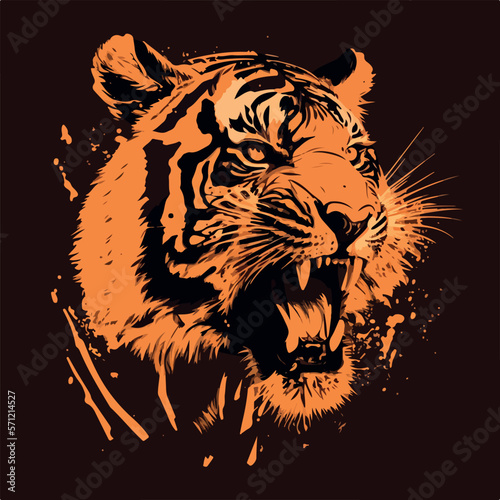 Roaring tiger head vector illustration