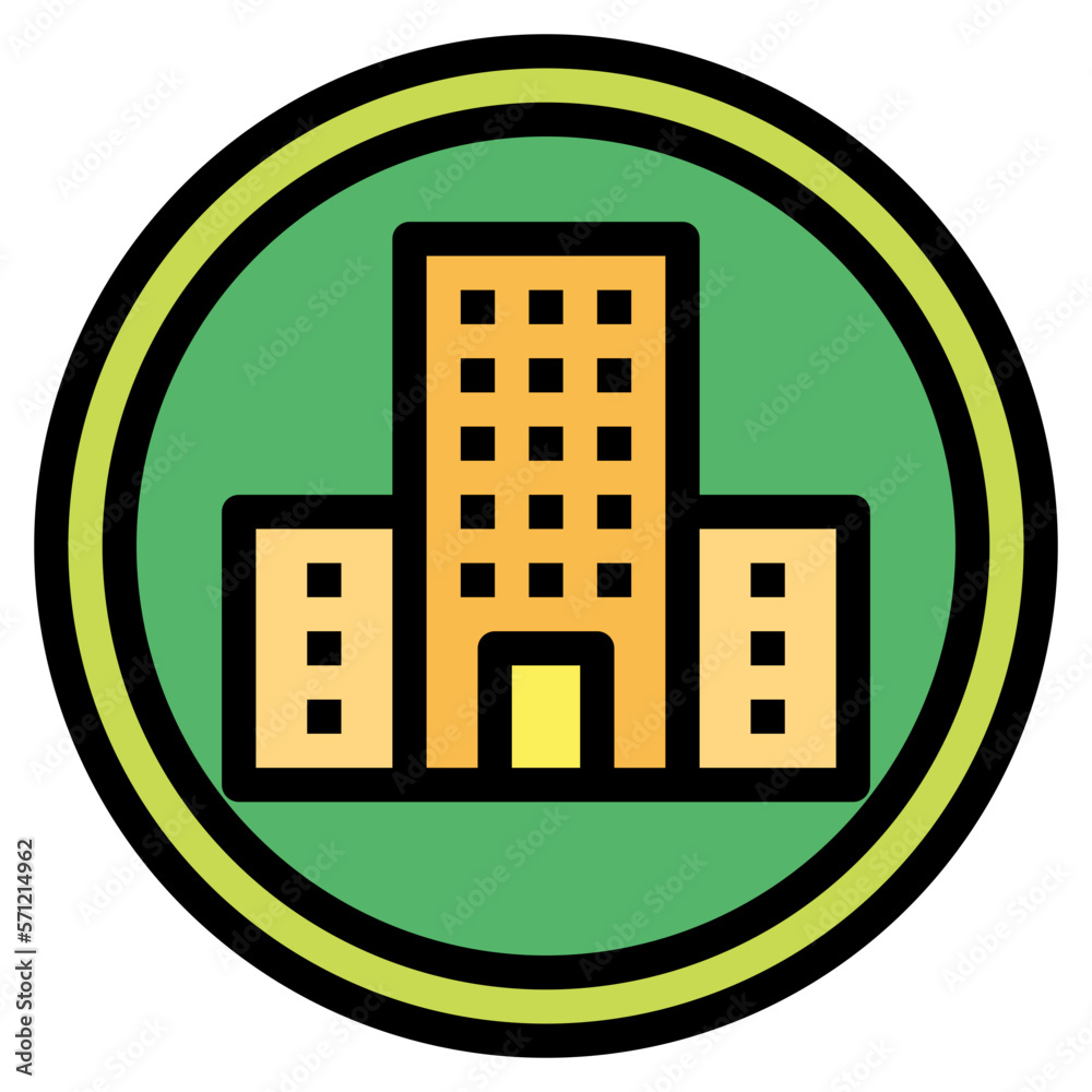 hotel filled outline icon style