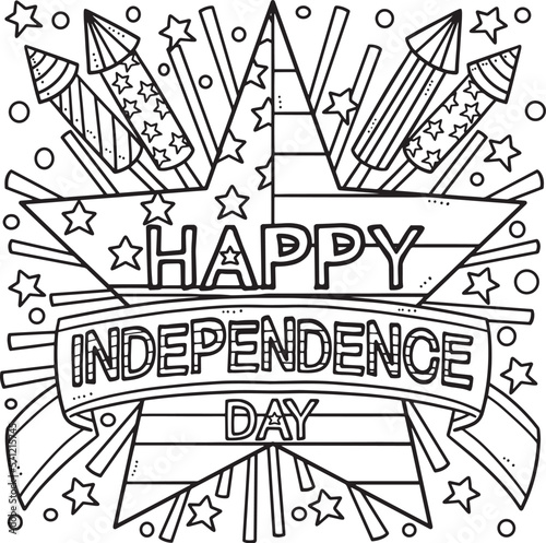 4th Of July Happy Independence Day Coloring Page