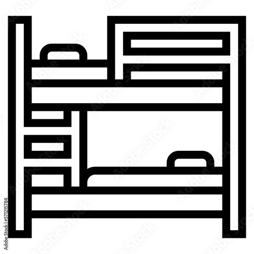 bunk bed line icon style