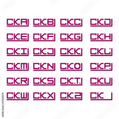 CKA to CKZ creative letter logo design. Multiple Logo design photo