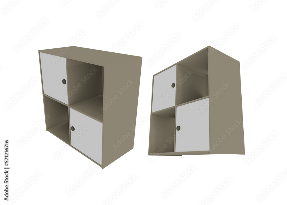 3d rendering of low poly cabinets from different perspectives 3d rendering of low poly cabinets from different perspectives