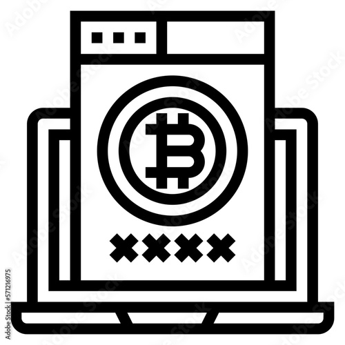 cryptography line icon style
