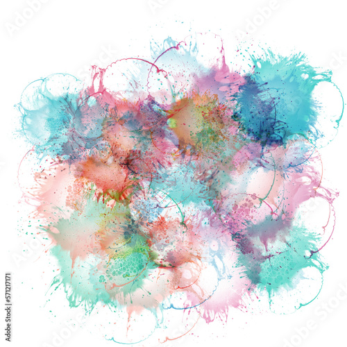 watercolor abstract painting, multicolor smudge, wet brush stroke element, graphic for backgrounds or social media, object on transparent background 