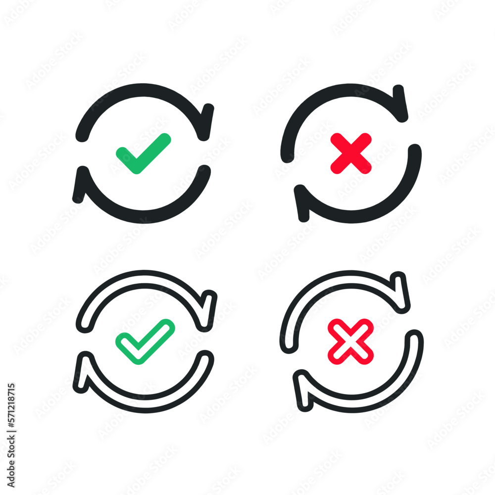 Rotation checkmark icon. Illustration vector Stock Vector | Adobe Stock