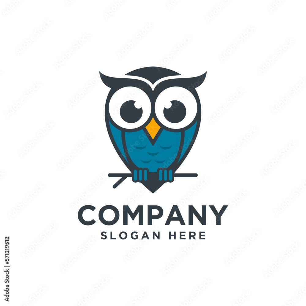 owl bird logo icon and vector