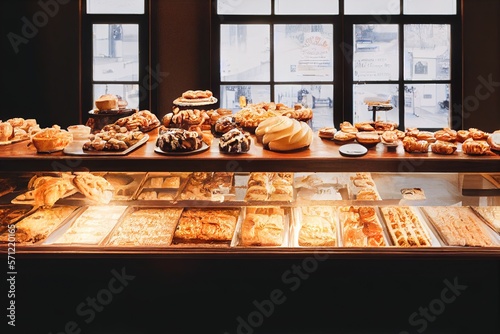 pastry shop counter