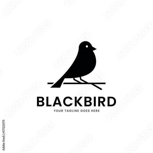 little bird silhouette logo - light background vector design