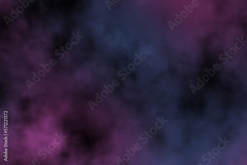 Starry night sky. Dark interstellar space with blue-purple nebula. Space background. © hamara