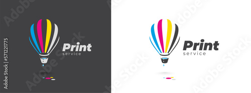 Printing cmyk logo theme polygraphy air ballon colored