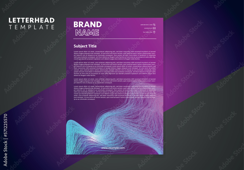 Corporate modern letterhead design template. creative modern letter