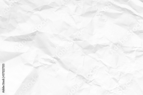 Grunge wrinkled white color paper textured background with copy space