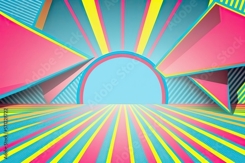 Abstract bright colored comic style pop art background. AI generative image.